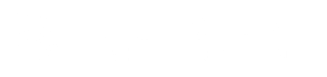 The image features a stylized logo for "Bluestone Landscaping" with a decorated letter B in a stone pattern on a transparent background.